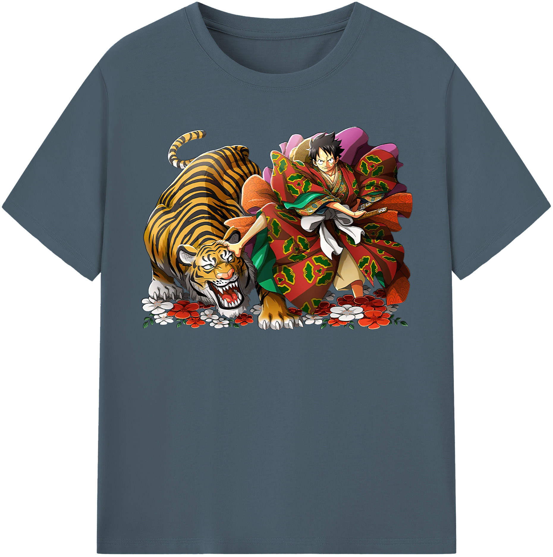 ワンピース モンキー・D・ルフィ ONE PIECE Monkey D. Luffy 綿100％半袖Tシャツ（フロントプリント）